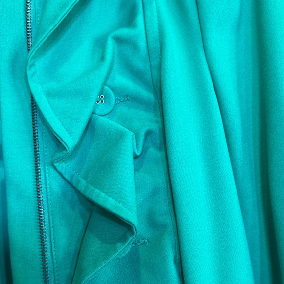 INC International Concepts Teal Ruffle Blazer - Picture 2 of 6